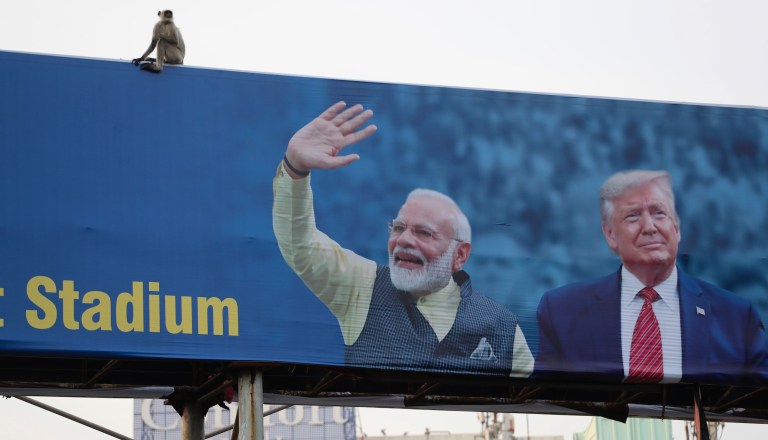 India hides slum and pumps fresh water into dirty river ahead of Trump visit