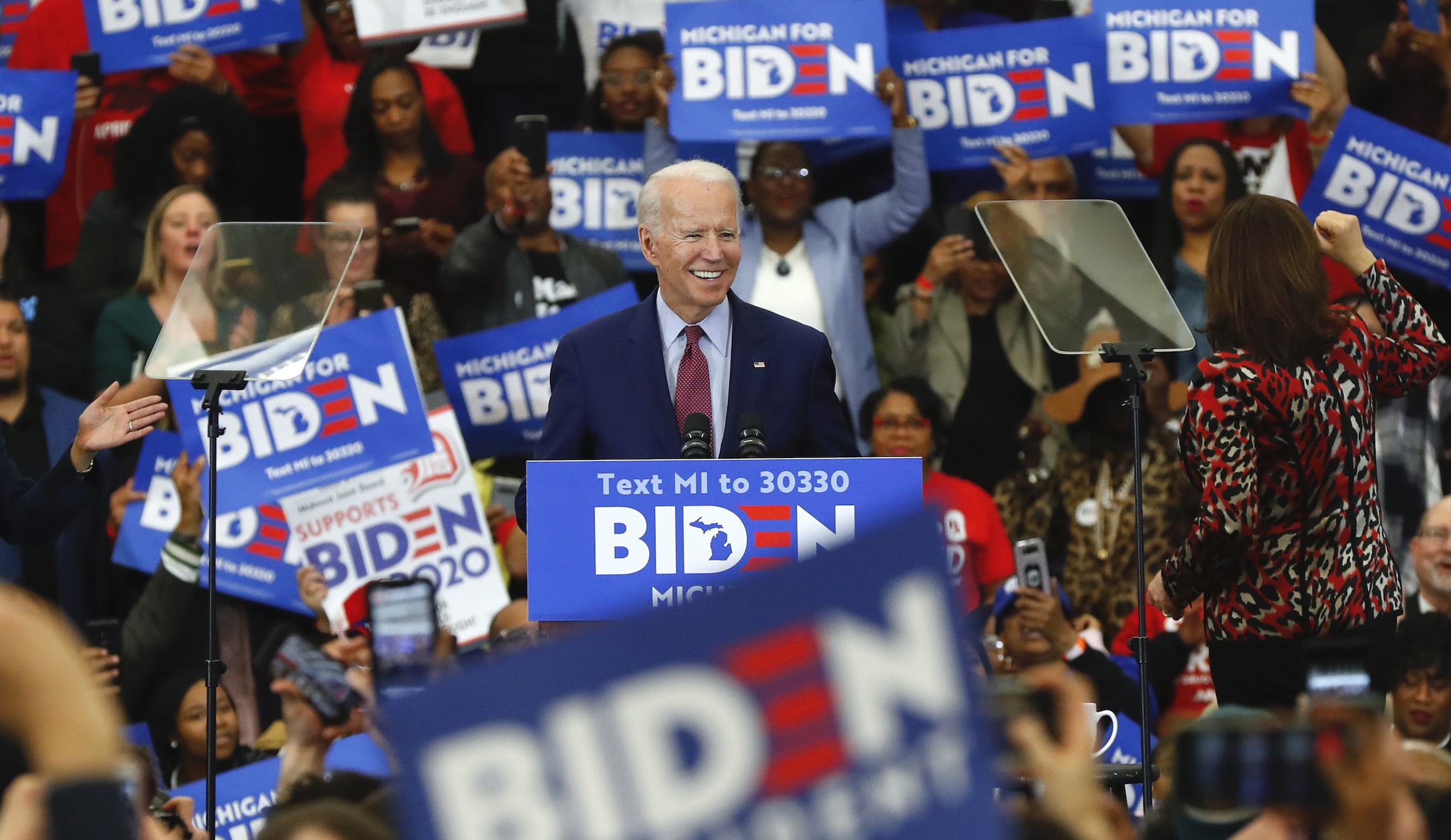 Biden scores blowout win over Bernie Sanders in Michigan, widening already commanding lead