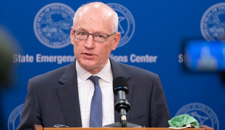 ‘This is about violence’: Minnesota governor and Minneapolis mayor denounce protesters