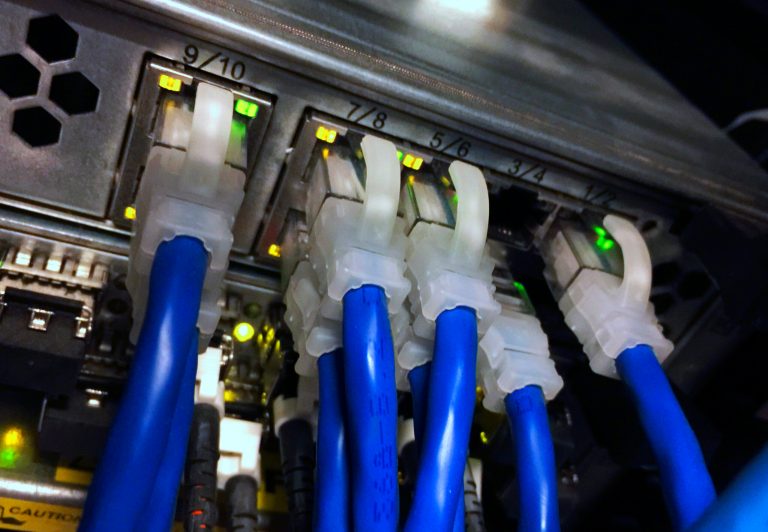 In this March 5, 2015, file photo, cables are connected to a server capable of handling an email server at the Washington bureau of the Associated Press.