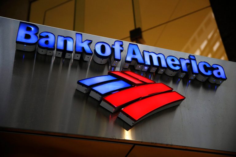 In this photo, a Bank of America sign is photographed in Philadelphia.