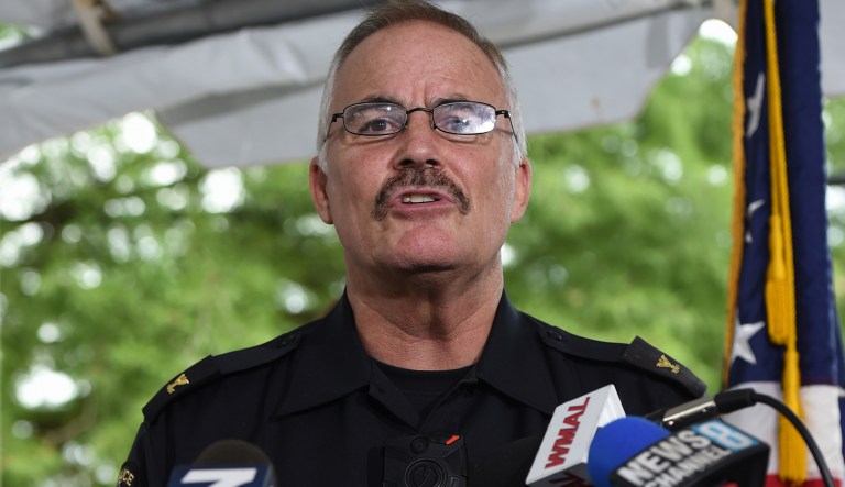 Montgomery County, Md. Police Chief J. Thomas Manger speaks at a news conference in Wheaton, Md., Wednesday, July 15, 2015, to discuss developments in the investigation of the disappearance of 10-year-old Katherine Lyon and 12-year-old Shelia Lyon in 1975. Authorities on Wednesday announced first-degree murder charges against an imprisoned sex offender in the disappearance of two sisters from a suburban Maryland mall in 1975, bringing some clarity to the baffling case that made parents question whether to allow children out of their homes alone.