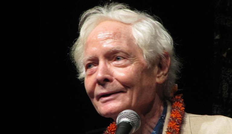 U.S. poet laureate W.S. Merwin speaks to the Hawaii Conservation Conference in Honolulu.