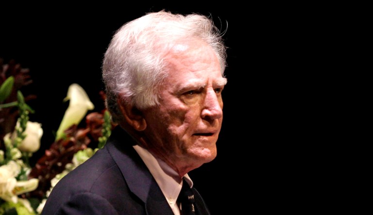 Former U.S. Sen. Gary Hart speaks during an event.