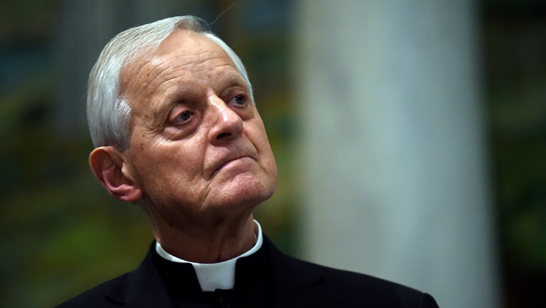 Cardinal Donald Wuerl, archbishop of Washington, speaks during a news conference.