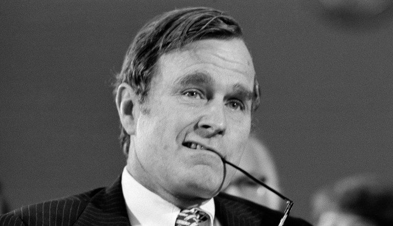 Republican Party Chairman George H.W. Bush calls a meeting of the Republican National Committee in Washington, April 26, 1973.
