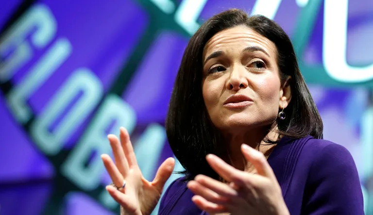 Facebook chief operating officer Sheryl Sandberg talks during a discussion in San Francisco.
