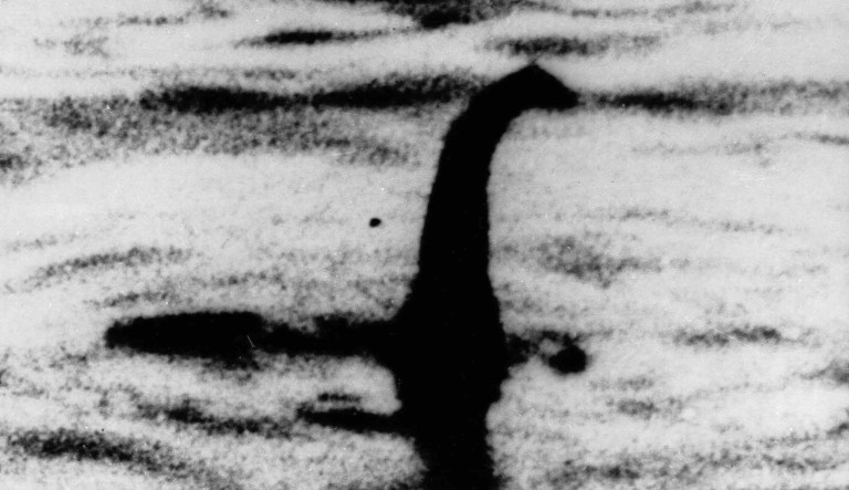 This is an undated file photo of a shadowy shape that some people say is a photo of the Loch Ness monster in Scotland.
