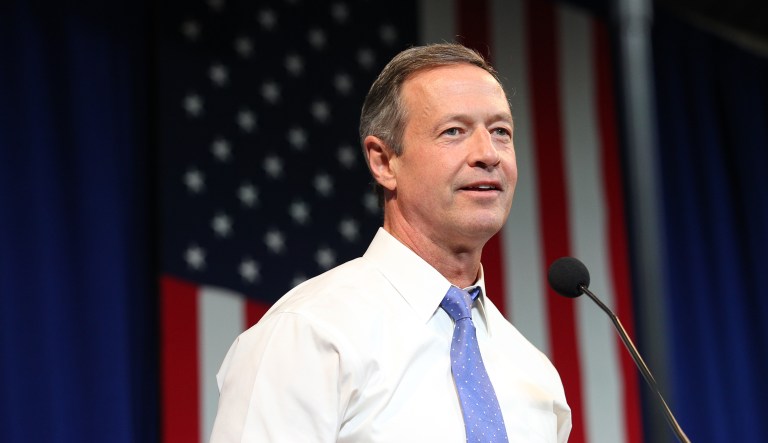 Democratic presidential candidates Martin O'Malley at the NHDP annual Jefferson Jackson dinner in Manchester, N.H., Sunday, Nov. 29, 2015.