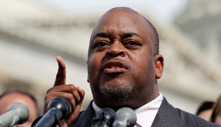 Niger Innis speaks during a news conference on Capitol Hill in Washington, D.C.