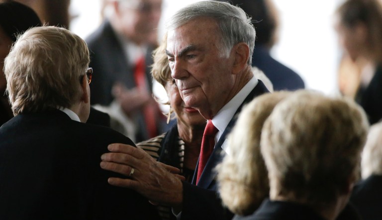 Sam Donaldson attends the funeral service for former First Lady Nancy Reagan at the Ronald Reagan Presidential Library Friday, March 11, 2016, in Simi Valley, Calif.