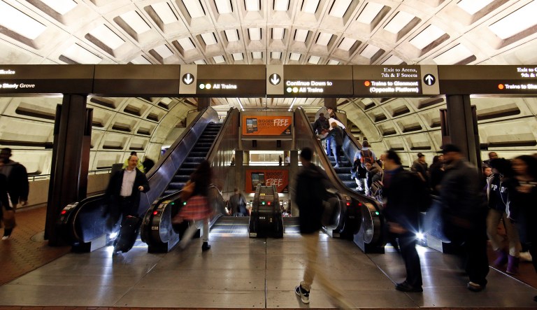 This photo shows the Gallery-Place Chinatown Metro station in Washington, D.C.