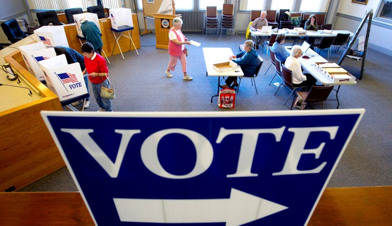 Voters cast their votes in Maine.