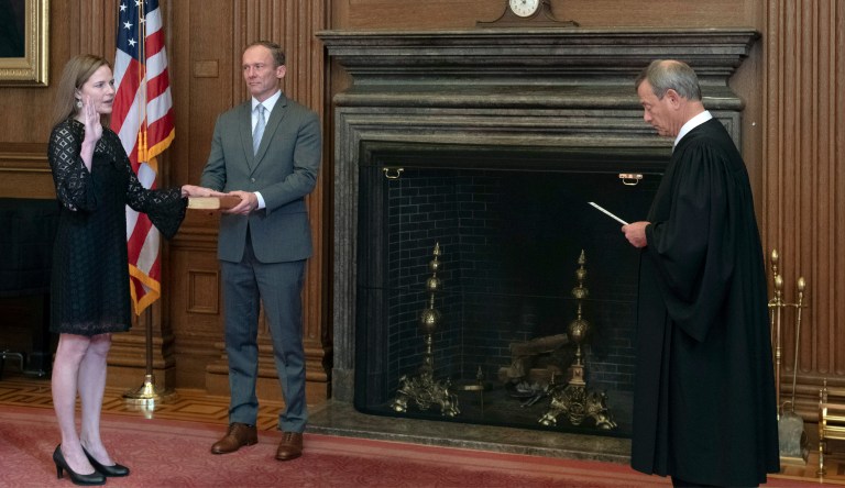 Republicans dismiss Democratic call for Barrett recusal in election case