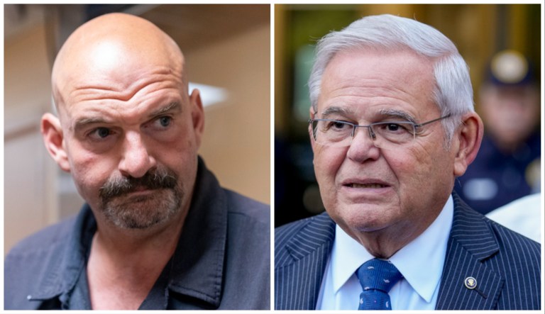 Sens. John Fetterman (D-PA) and Bob Menendez (D-NJ).