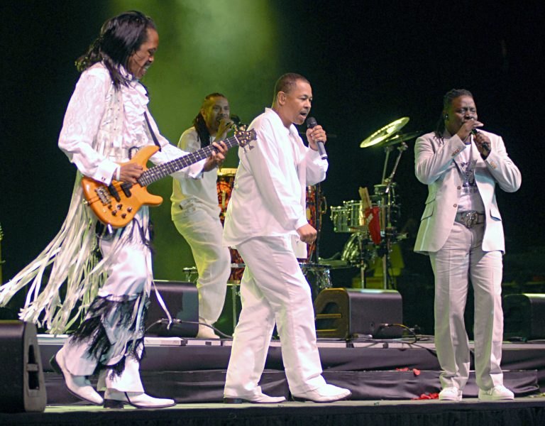 Members of the group Earth Wind and Fire perform at the Essence Music festival in Houston, Saturday, July 1, 2006.  