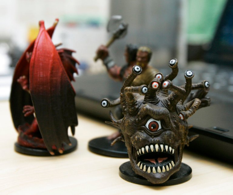 Miniature figures used in the Dungeons & Dragons roleplaying game are shown Tuesday, March 25, 2008.