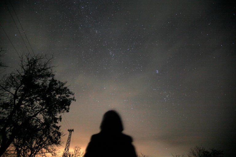A woman observes the night sky for Leonid Meteors at an observatory near the village of Progled south of the Bulgarian capital Sofia, Tuesday, Nov. 17, 2009.