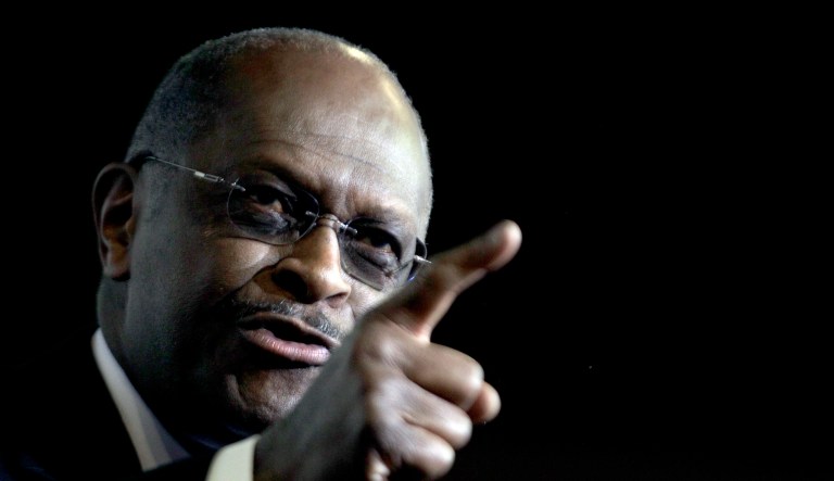Herman Cain is seen.