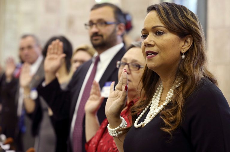 Lizette Delgado-Polanco, right, in 2016. (AP Photo/Mel Evans)
