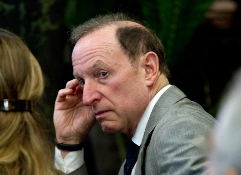 Abbe Lowell, attorney for White House senior adviser Jared Kushner, listens as President Donald Trump's White House Senior Adviser Jared Kushner speaks, during the Saban Forum 2017 in Washington, Sunday, Dec. 3, 2017. 
