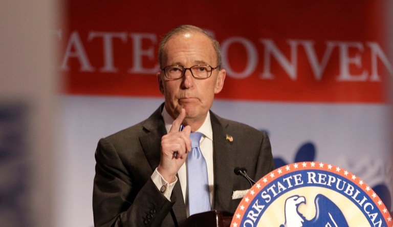 President Trump said he was looking âvery stronglyâ at naming Larry Kudlow, who has spent decades writing and speaking about economic policy, to be director of the National Economic Council.