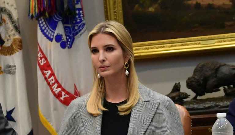 Ivanka Trump, the daughter of President Trump, listens during an event in the Roosevelt Room of the White House in Washington.