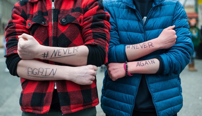 Students from school walked out of class on the one month anniversary of the Parkland, Fla., school shooting to call for gun control.