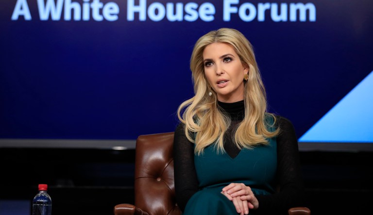 Ivanka Trump speaks during a Generation Next White House forum at the Eisenhower Executive Office Building on the White House complex in Washington, Thursday.