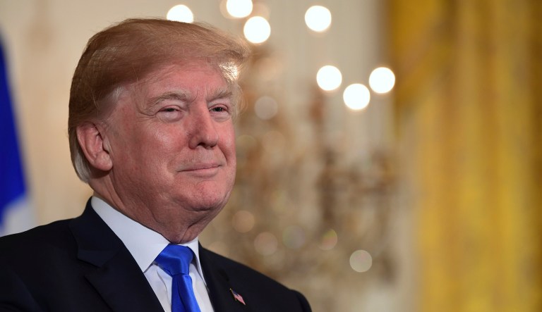 President Trump attends a Greek Independence Day Celebration reception in the East Room of the White House in Washington, Thursday, March 22, 2018. 
