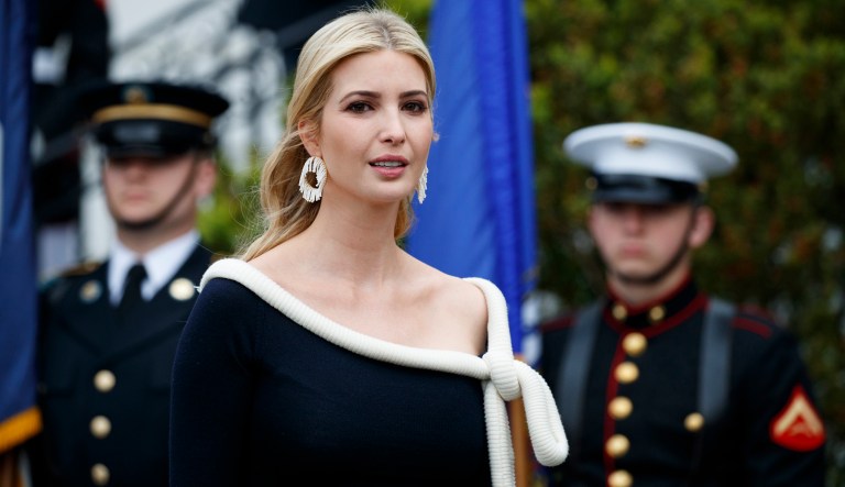 Ivanka Trump, the daughter of President Trump, arrives for a State Arrival Ceremony on the South Lawn of the White House. 
