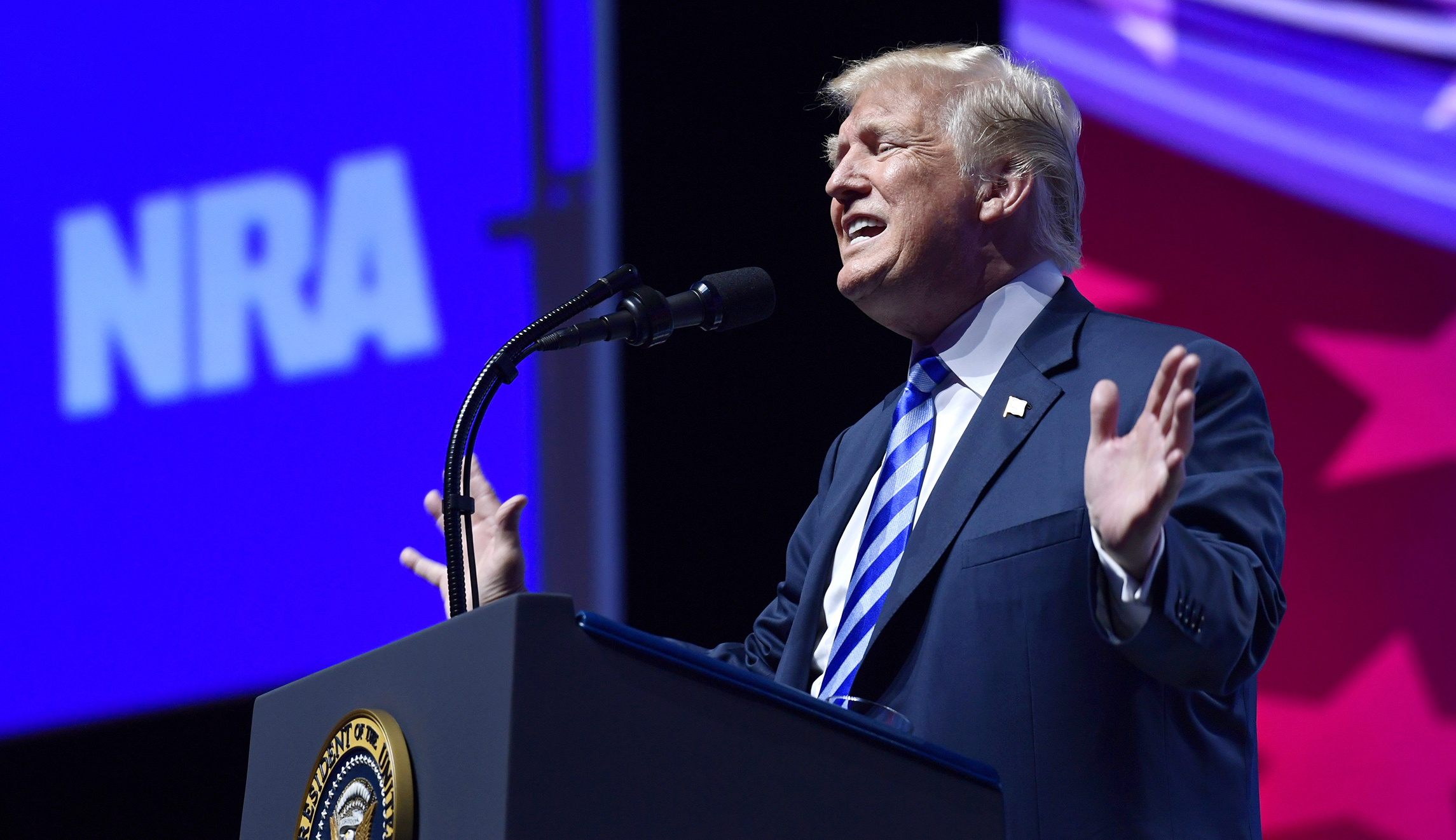 At NRA, Trump ridicules John Kerry for 2015 bike crash