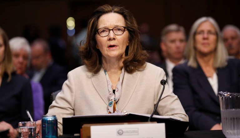 CIA nominee Gina Haspel testifies during a confirmation hearing of the Senate Intelligence Committee on Capitol Hill. 
