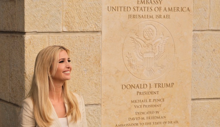 President Trump's daughter Ivanka Trump attends the opening ceremony of the new U.S. Embassy in Jerusalem, Monday. 