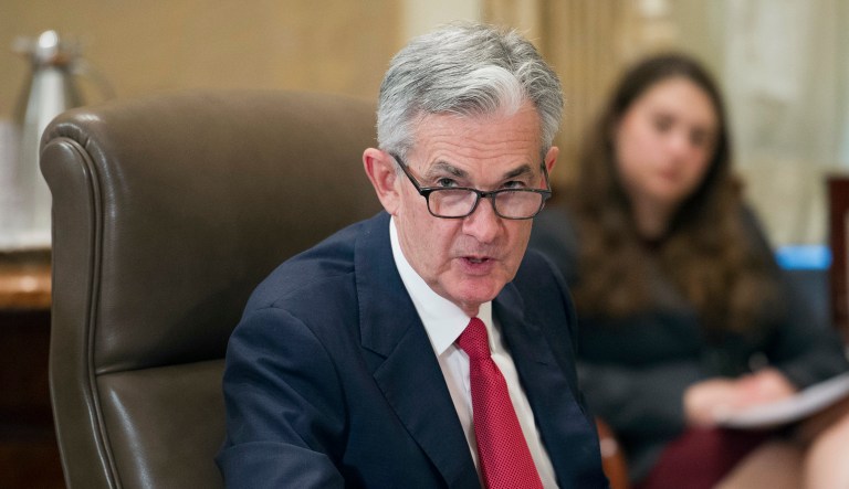 Federal Reserve Board Chairman Jerome Powell chairs an open meeting in Washington.