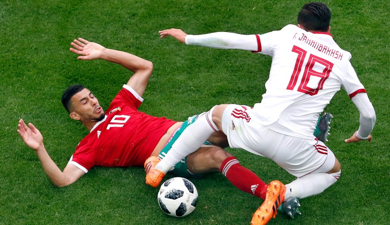 The group B match between Morocco and Iran at the 2018 soccer World Cup in the St. Petersburg Stadium in St. Petersburg, Russia. 
