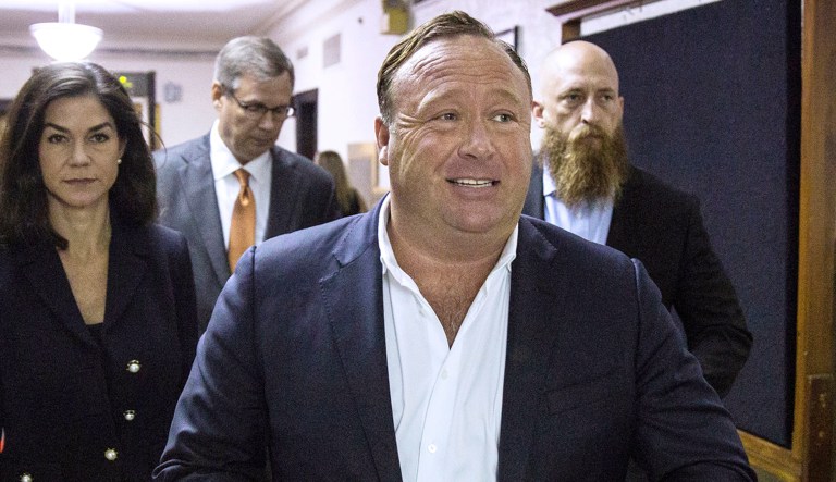  The music streaming service Spotify says it has removed some episodes of âThe Alex Jones Showâ podcast for violating its hate content policy. The company said late Wednesday that it takes reports of hate content seriously and reviews any podcast or song reported by customers. 