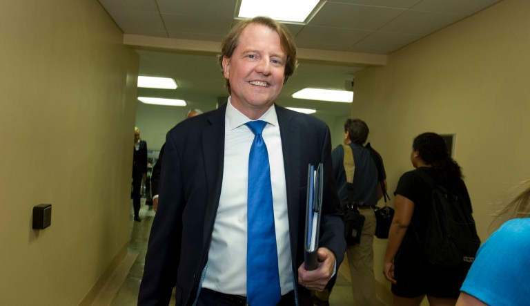White House counsel Don McGahn at Capitol Hill in Washington on Tuesday. 