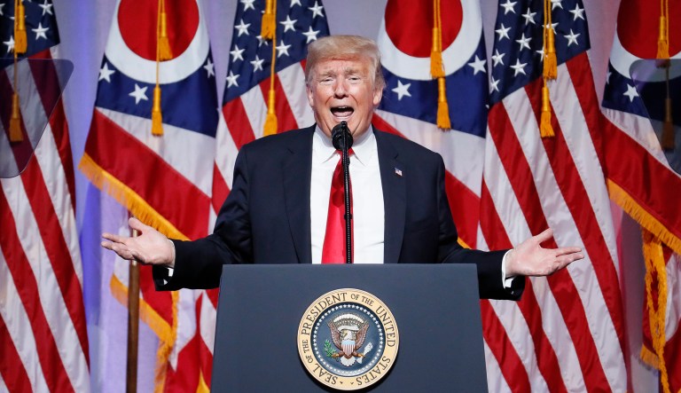 President Trump speaks during the 2018 Ohio Republican Party State Dinner. 