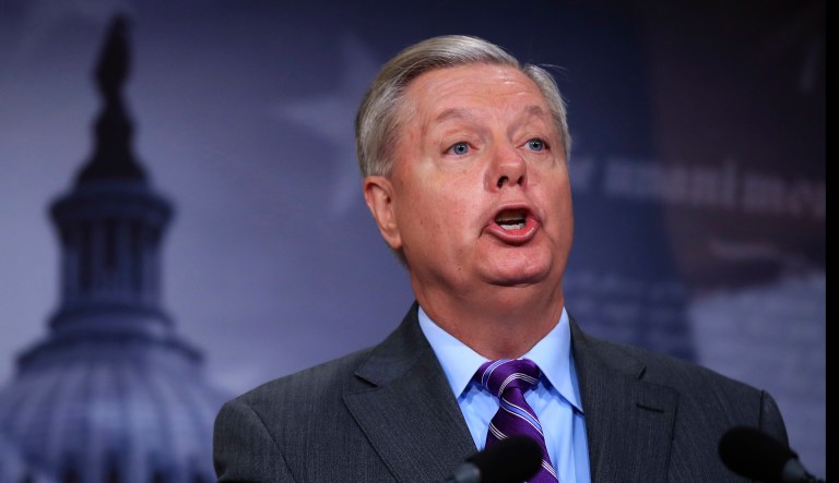 Sen. Lindsey Graham, R-S.C., speaks on Capitol Hill in Washington. 
