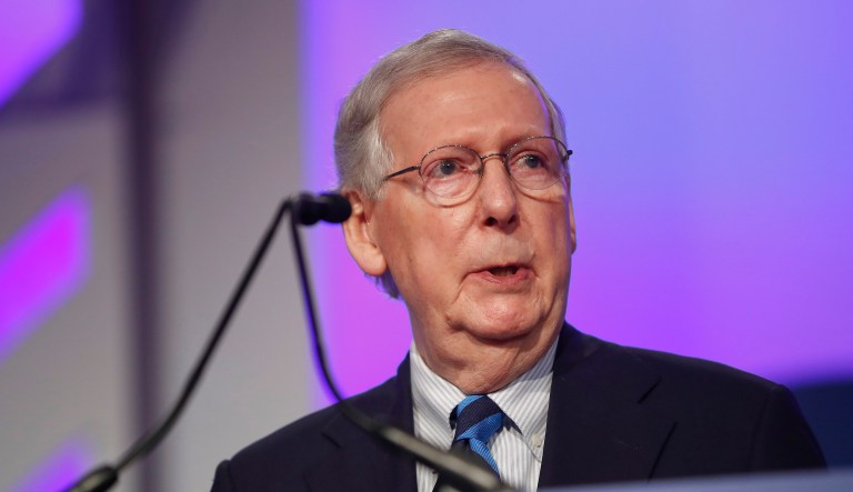 Senate Majority Leader Mitch McConnell of Ky., speaks to the 2018 Value Voters Summit in Washington. 