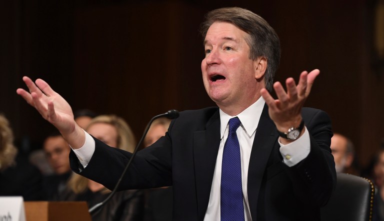Supreme court nominee Brett Kavanaugh testifies before the Senate Judiciary Committee on Capitol Hill in Washington, Thursday, Sept. 27, 2018.