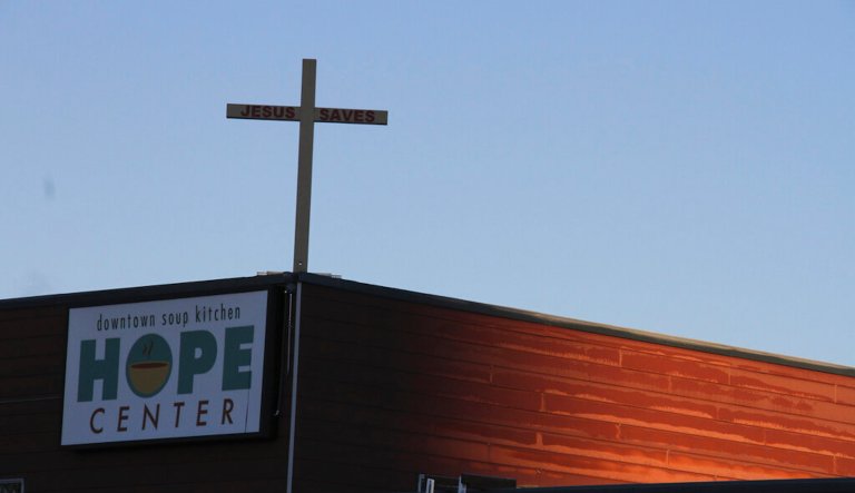 This Nov. 1, 2018, file photo shows the Hope Center women's shelter in downtown Anchorage, Alaska. A federal judge in Alaska will hear arguments Friday, Jan. 11, 2019, in a lawsuit filed by the faith-based shelter against the city over a requirement that it accept transgender women. Alliance Defending Freedom, a conservative Christian law firm, is seeking a preliminary injunction to stop the city from applying its gender identity law to the Hope Center shelter.
