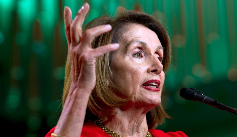 House Speaker Nancy Pelosi, D-Calif., speaks during the U.S. Conference of Mayors winter meeting in Washington, Wednesday, Jan. 23, 2019.