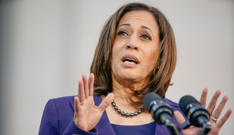 Democratic Sen. Kamala Harris, of California, speaks as she formally launches her presidential campaign at a rally in her hometown of Oakland, Calif., Sunday, Jan. 27, 2019.