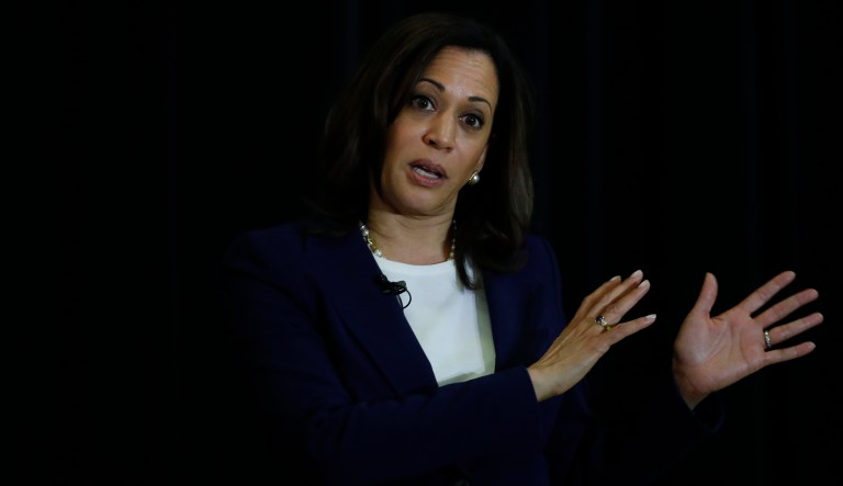 Democratic presidential candidate Sen. Kamala Harris, D-Calif., speaks during a town hall for the American Federation of Teachers in Detroit, Monday, May 6, 2019.