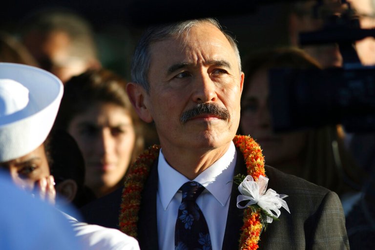 Retired Adm. Harry Harris attends a ceremony to mark the 78th anniversary of the Japanese attack on Pearl Harbor, Saturday, Dec. 7, 2019 at Pearl Harbor, Hawaii.