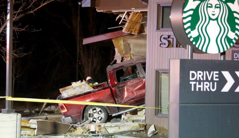 Truck driver injures five after crashing through a crowded Starbucks