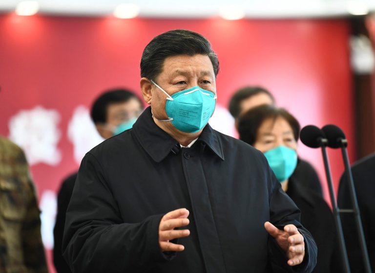 Chinese President Xi Jinping talks by video with patients and medical workers at the Huoshenshan Hospital in Wuhan in central China's Hubei Province, Tuesday, March 10. Some 80 of rapid virus tests China sent to Czech Republic are faulty.