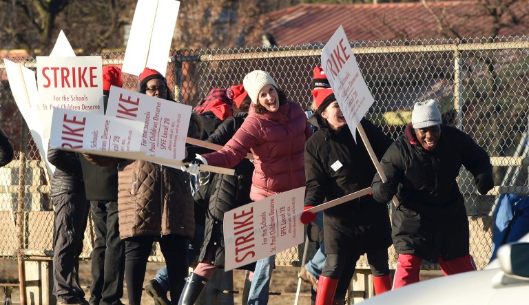 Teachers strike in Minnesota cancels classes for 36,000 public school students